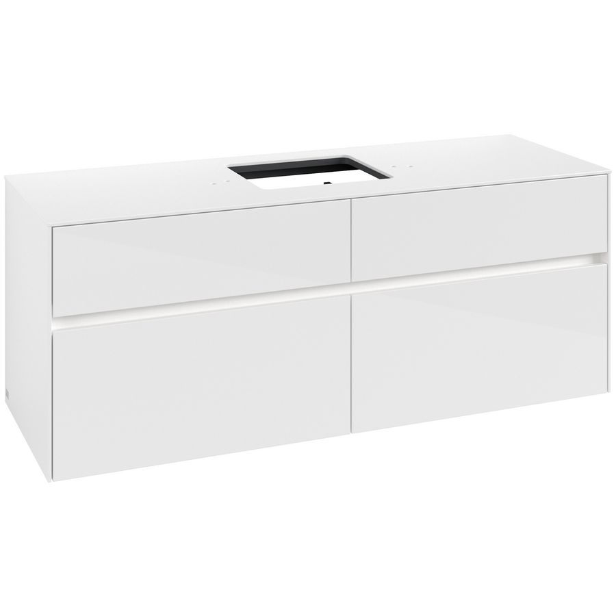 Wastafelonderkast Collaro 1400x548x500mm Glossy White C131B0DH