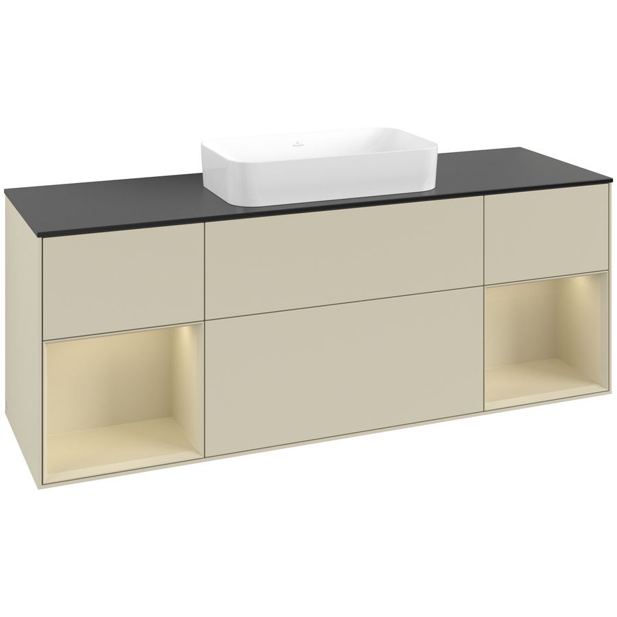Wastafelonderkast Finion 1600x603x501mm S.Grey Matt Lacquer G742HJHJ
