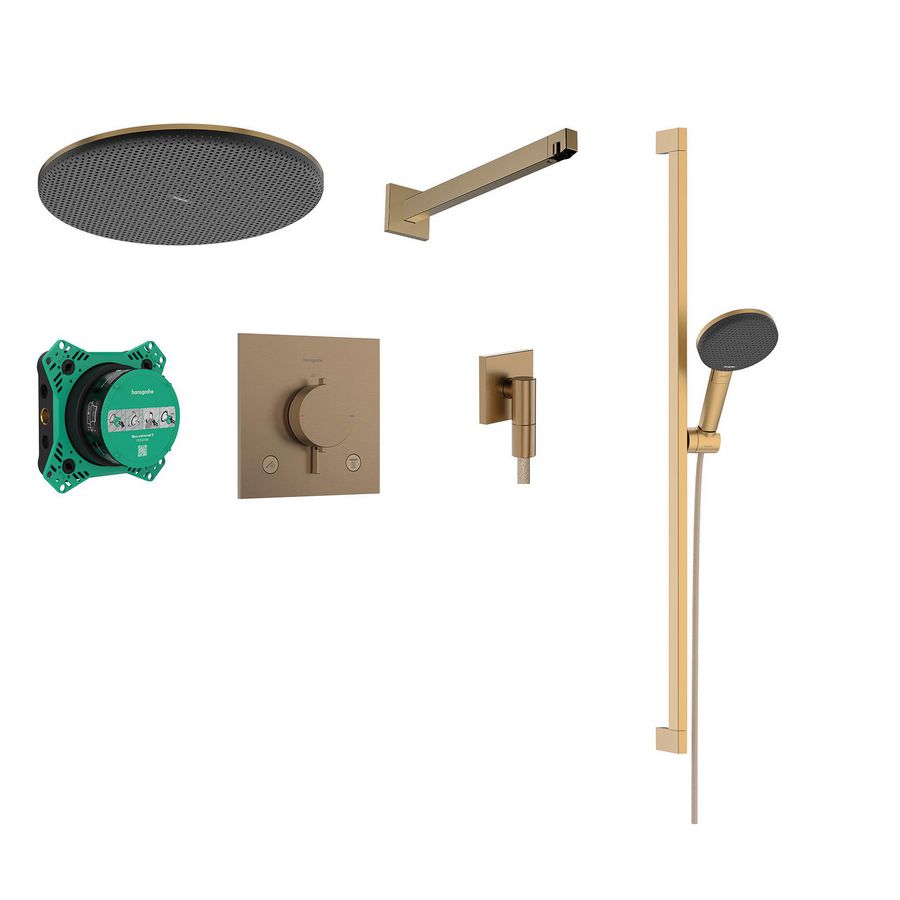 Raindance Alive S Design doucheset 300 1 straalsoort met Ecostat Comfort E incl. iBox universal 2 Brushed Bronze
