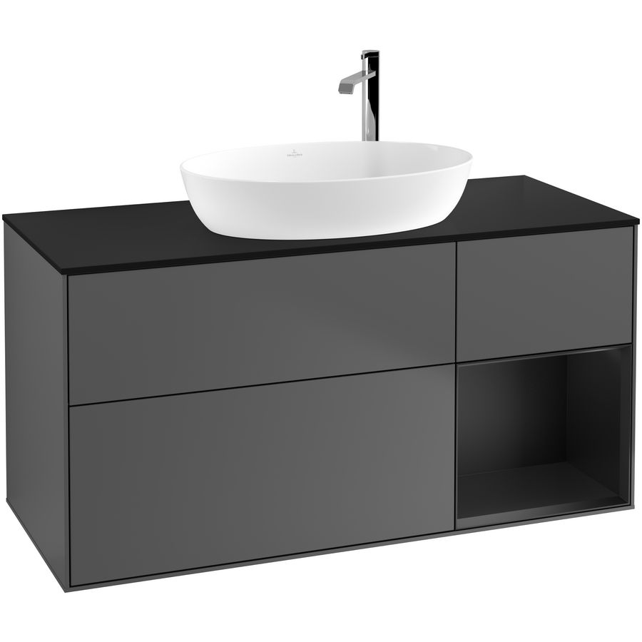 Wastafelonderkast Finion 1200x603x501mm Antr. Matt Lacquer F952PDGK
