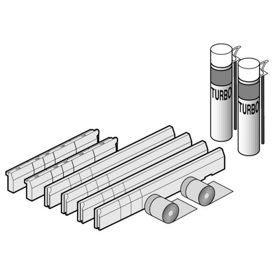 Futurion Flat installatieset voor1200x800-1800x1000mm