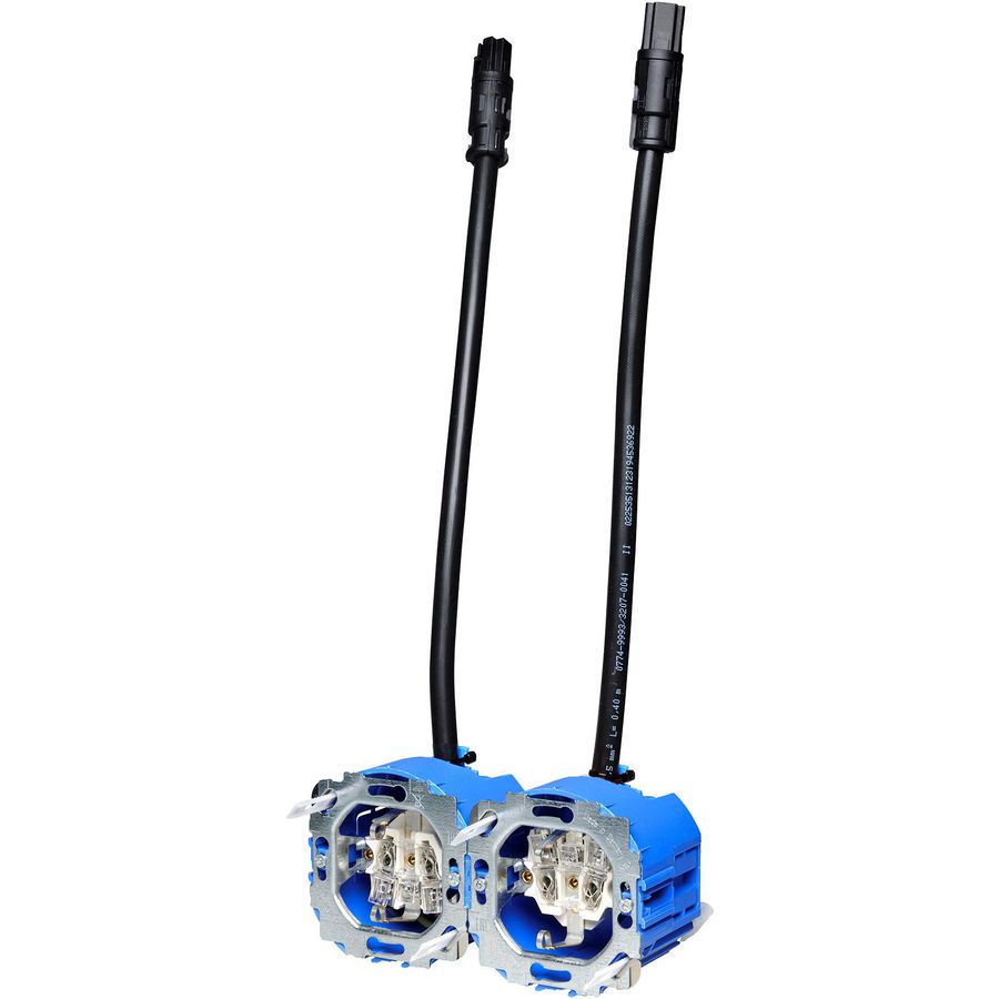 2-voudig voorzien van 2 x wcd WAGO RD Male zwart+Fem