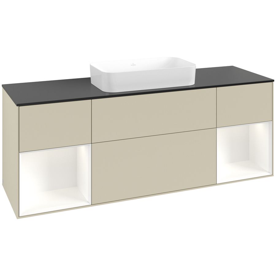Wastafelonderkast Finion 1600x603x501mm S.Grey Matt Lacquer G742MTHJ