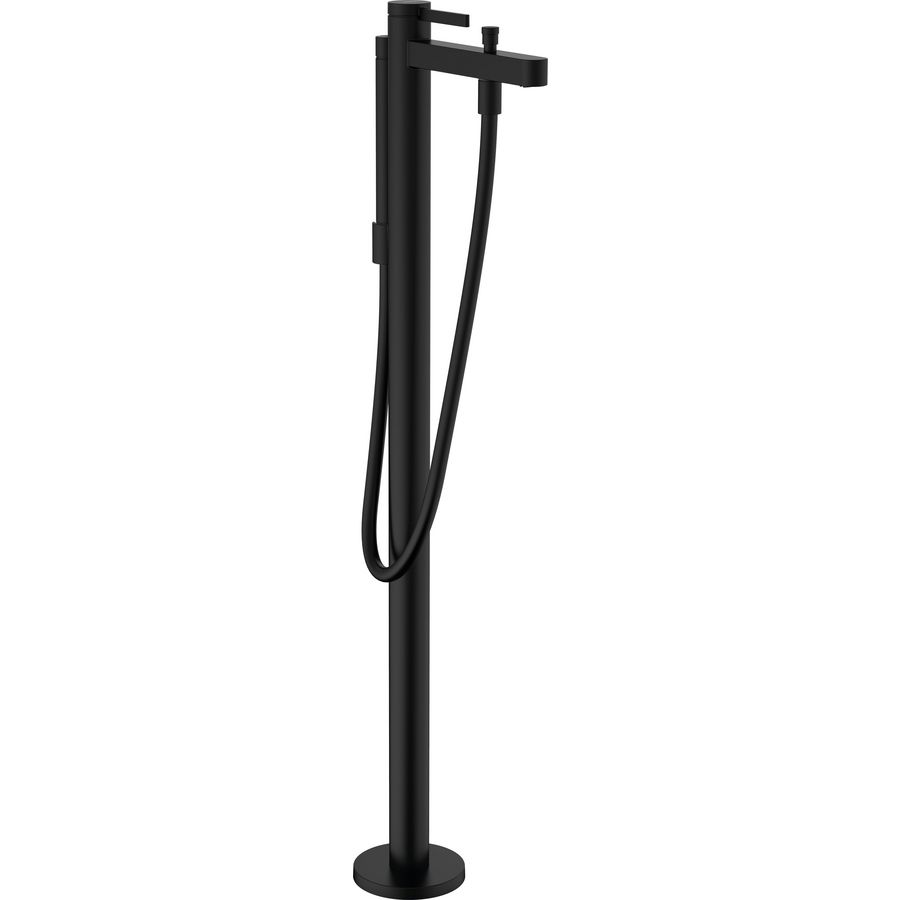 Afbouwdeel Finoris 1-hendel vrijstaande badmengkraan mat zwart sprong 210mm incl. staafdouche+slang excl. inbouwdeel