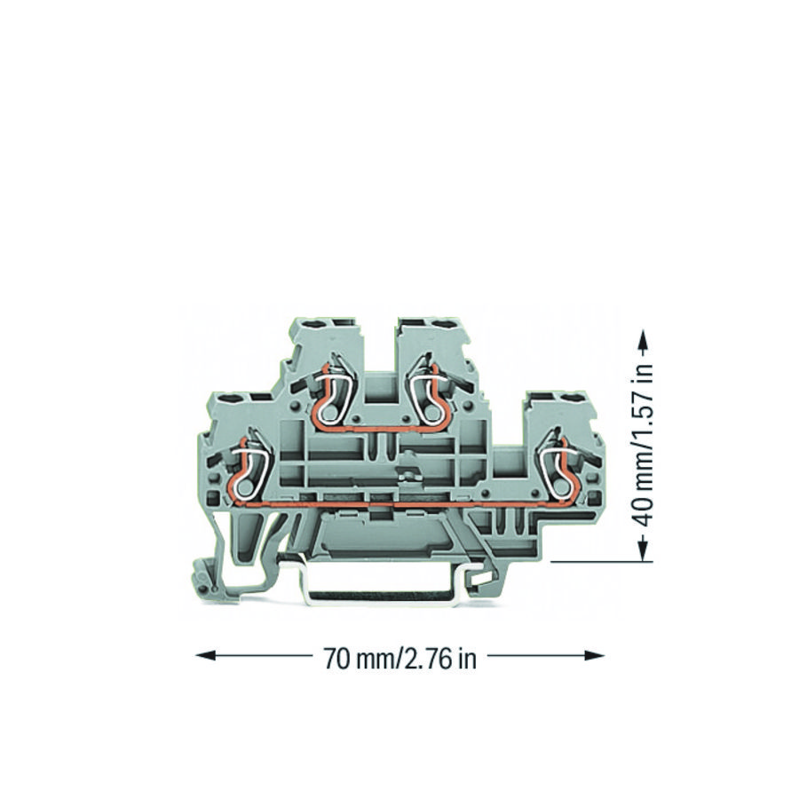 2-etageklem Rijg-/rijgklem L/L grijs VVE=50