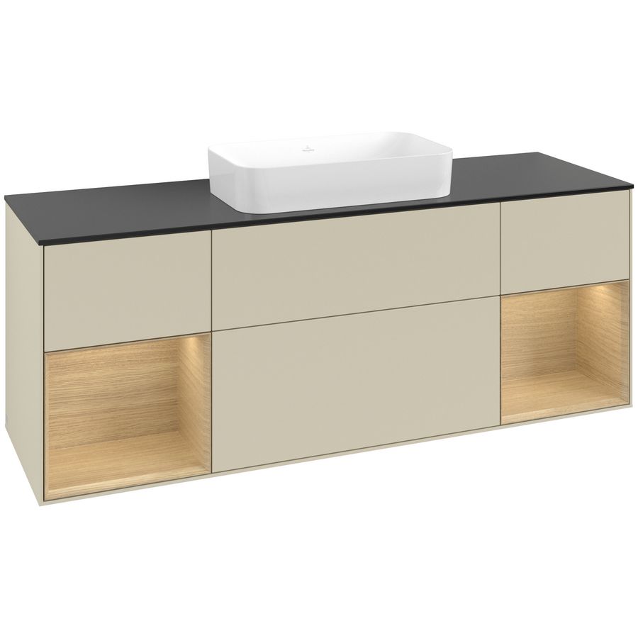 Wastafelonderkast Finion 1600x603x501mm S.Grey Matt Lacquer G742PCHJ
