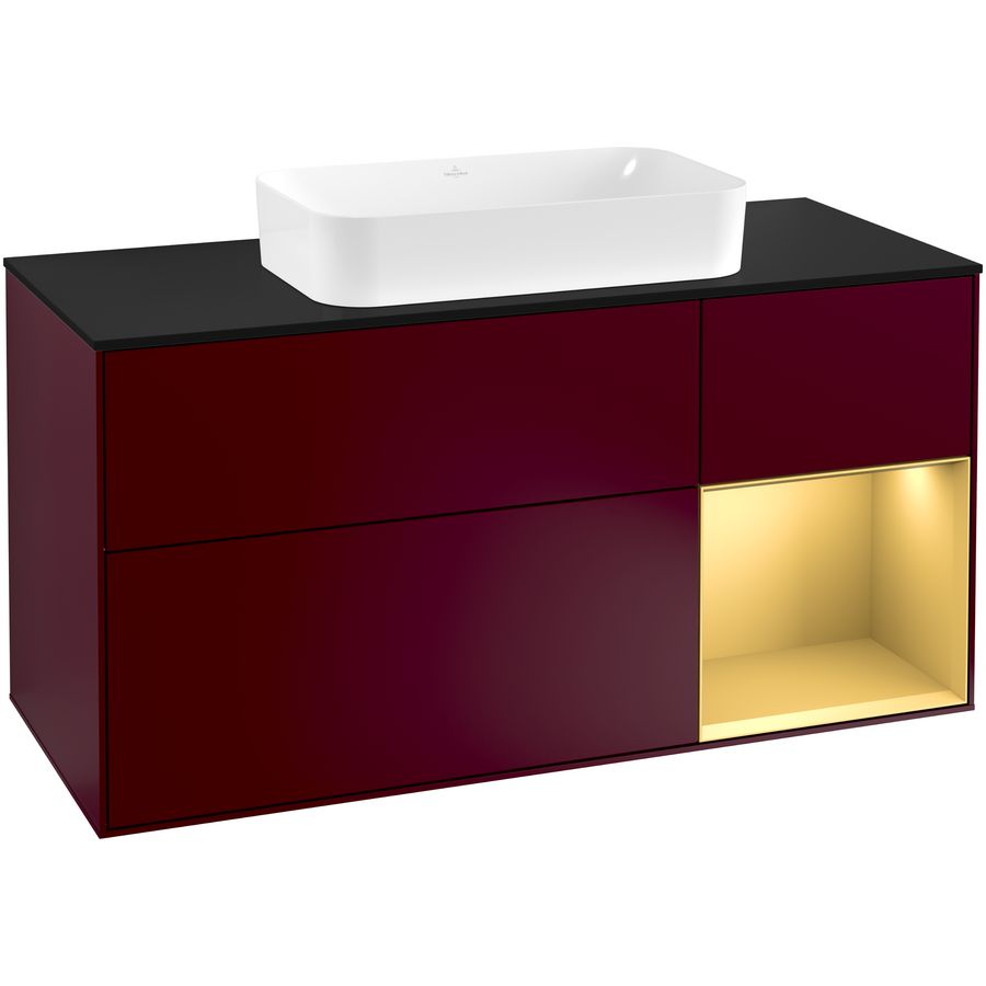 Wastafelonderkast Finion 1200x603x501mm Peony Matt Lacquer F302HFHB