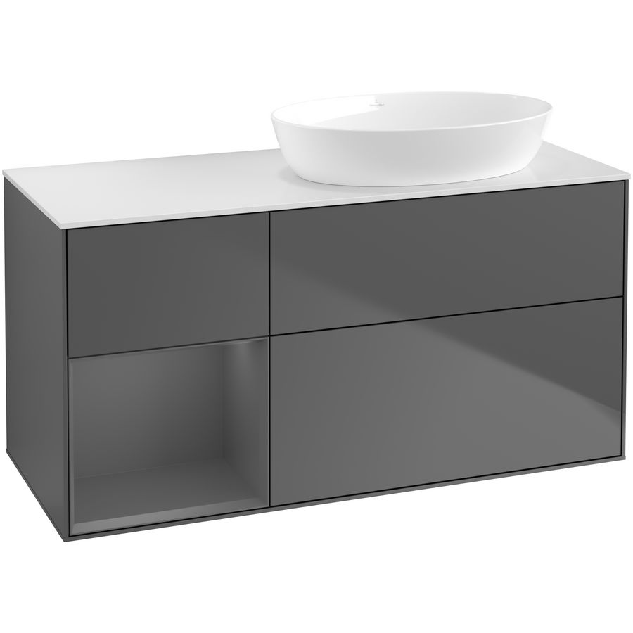Wastafelonderkast Finion 1200x603x501mm Antr. Matt Lacquer FA41GKGK