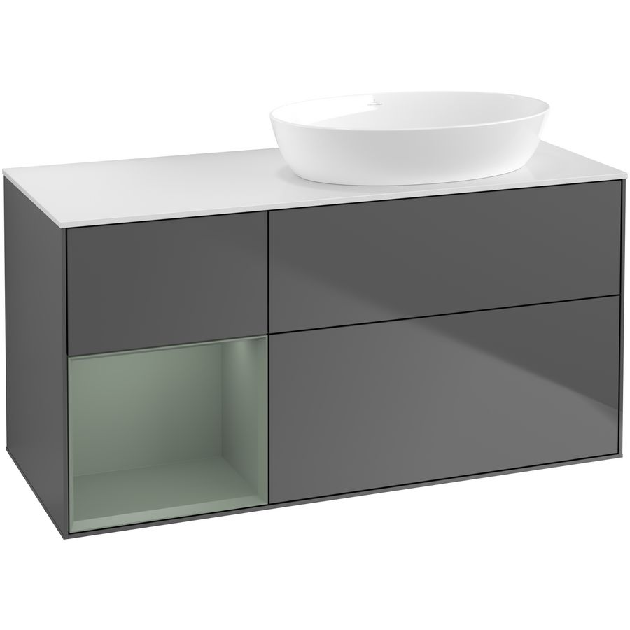 Wastafelonderkast Finion 1200x603x501mm Antr. Matt Lacquer FA41GMGK