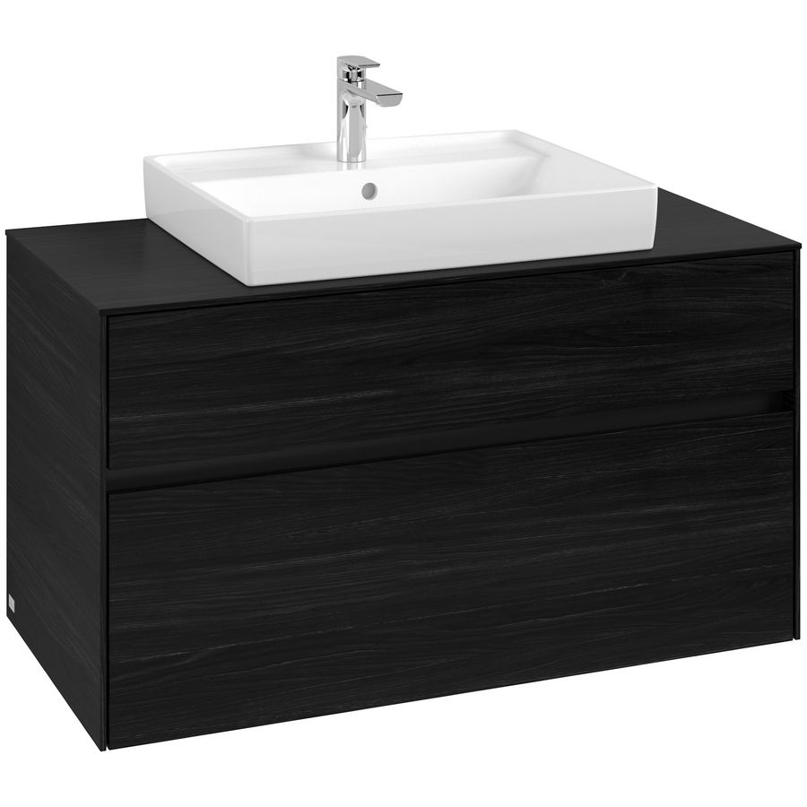 Wastafelonderkast Collaro 1000x548x500mm Black Oak C019B0AB