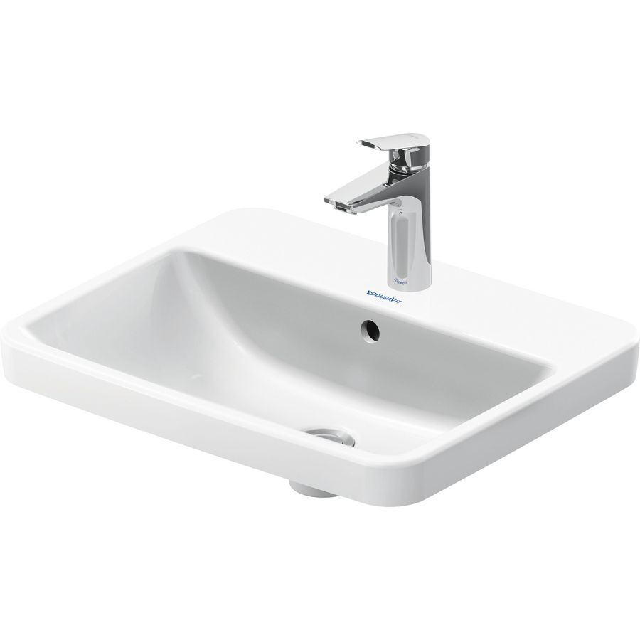 DURAVIT NO.1 #035555 inbouwwastafel 550mm wit met kraangat met overloop geslepen onderzijde