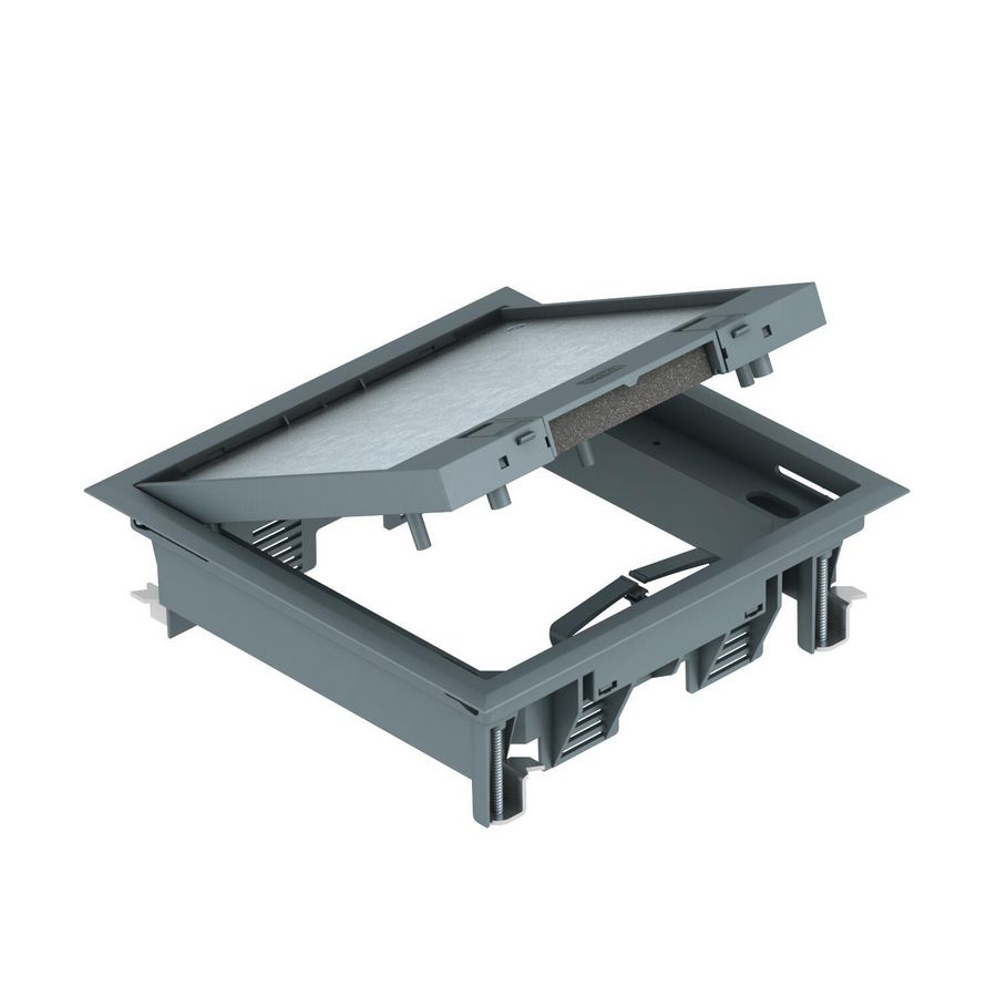 Inbouweenheid voor universele montage 222x222x65 grijs