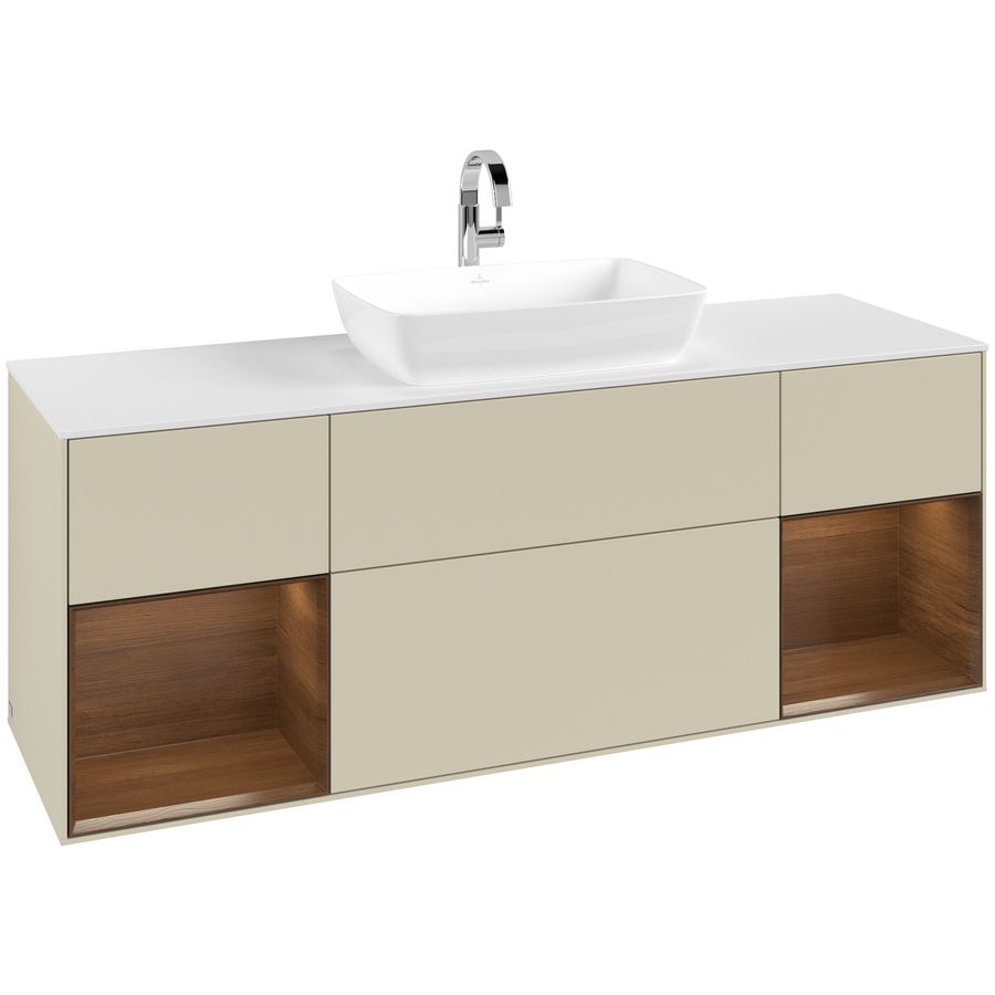 Wastafelonderkast Finion 1600x603x501mm S.Grey Matt Lacquer G861GNHJ