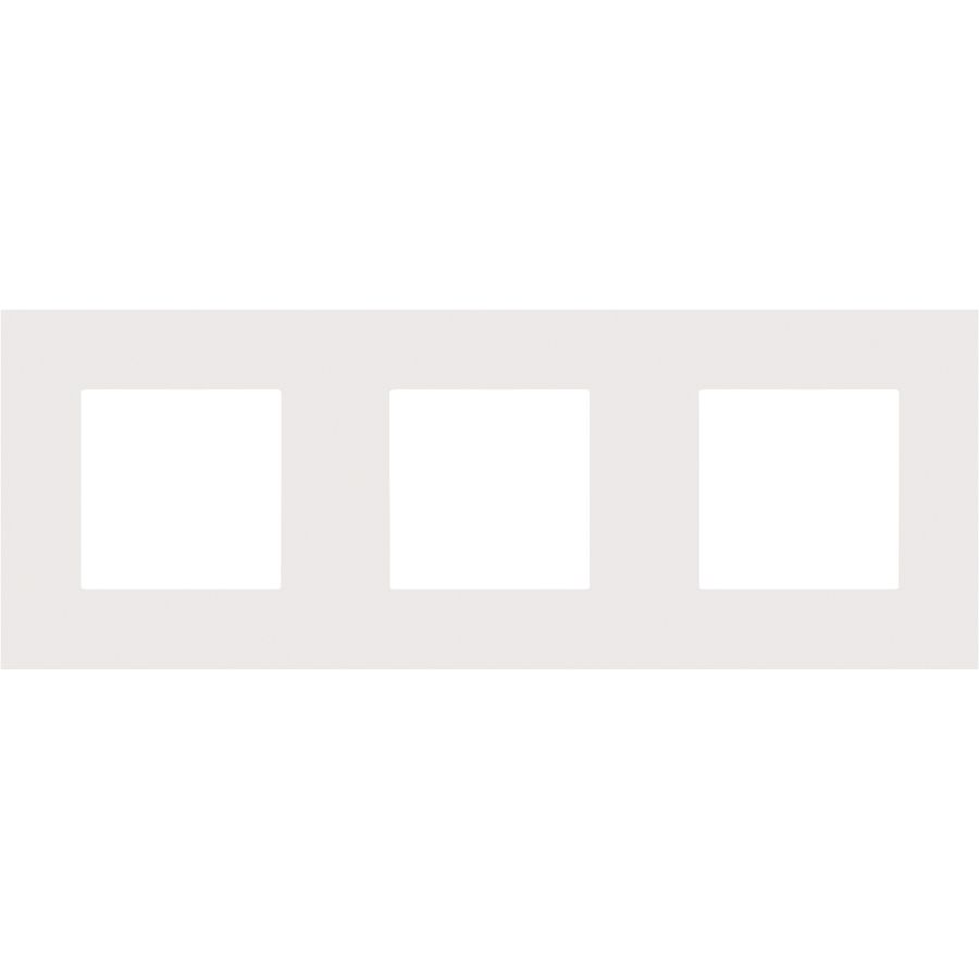 3-Voudige afdekplaat 71mm centerafst. Pure steel white