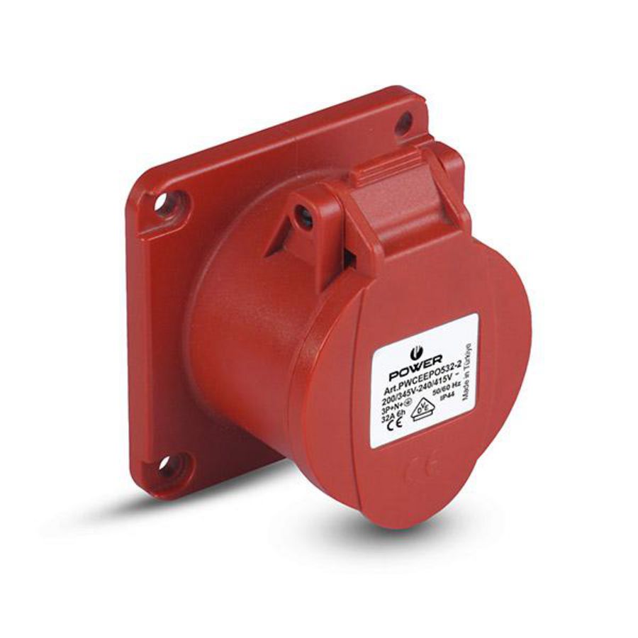 Contactdoos CEE inbouw recht 5P 32A IP44