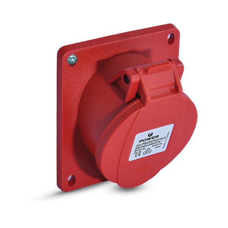 Contactdoos CEE inbouw schuin 5P 16A IP44