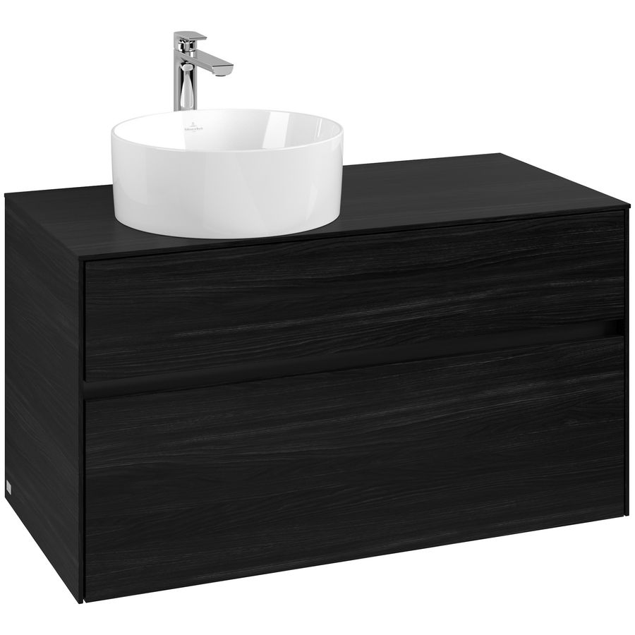 Wastafelonderkast Collaro 1000x548x500mm Black Oak C039B0AB
