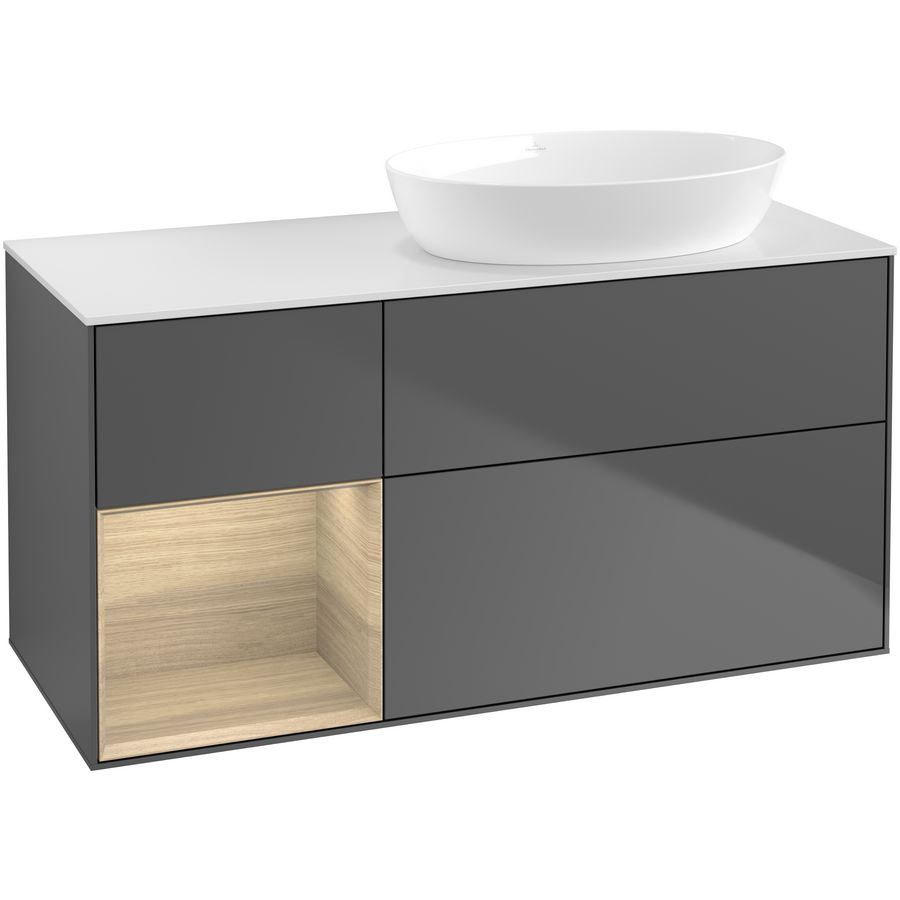 Wastafelonderkast Finion 1200x603x501mm Antr. Matt Lacquer FA41PCGK