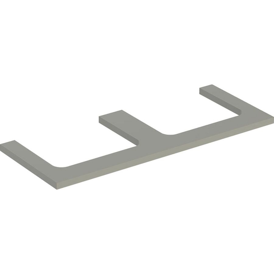 Wastafelblad voor opzetwastafel 120cm greige mat uitsparing rechthoekig links + rechts ONE