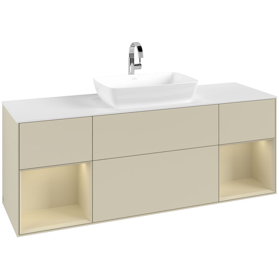 Wastafelonderkast Finion 1600x603x501mm S.Grey Matt Lacquer G861HJHJ