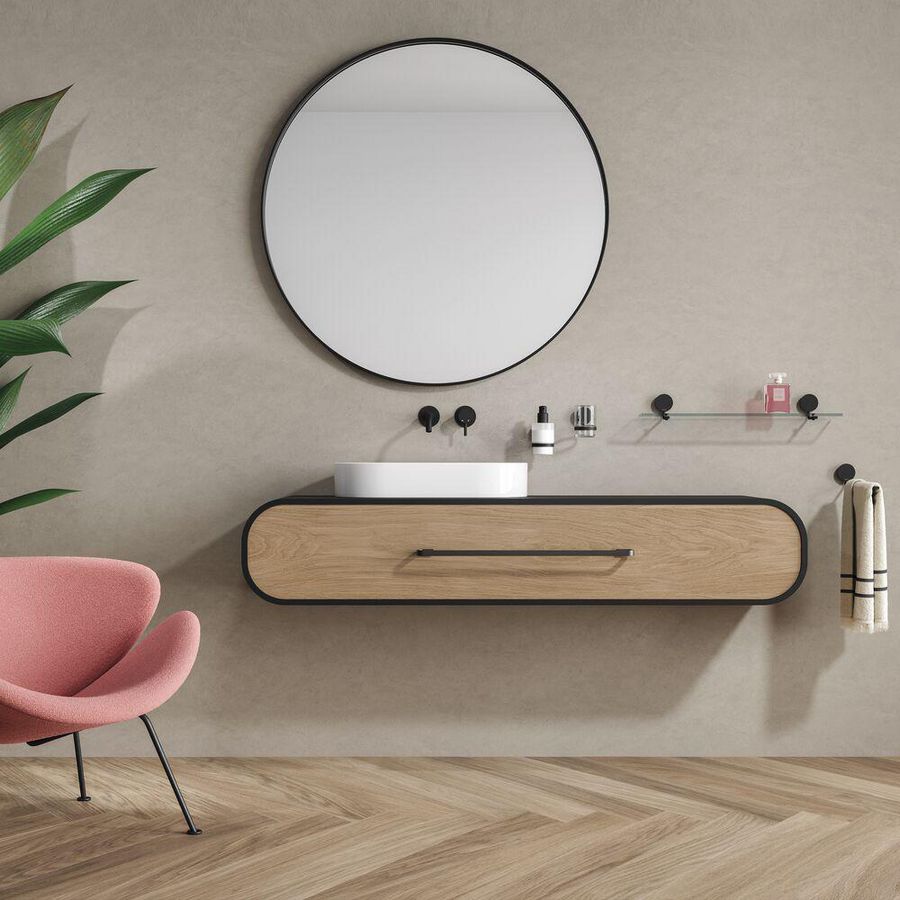 Handdoekrek 1 arm Black OPAL