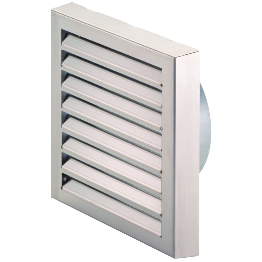 Gevelrooster 330x330mm  Ø200mm RVS met gaas