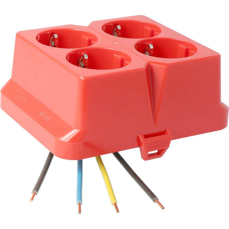 Deksel viervoudige contactdoos AK2-C4 rood VVE=10