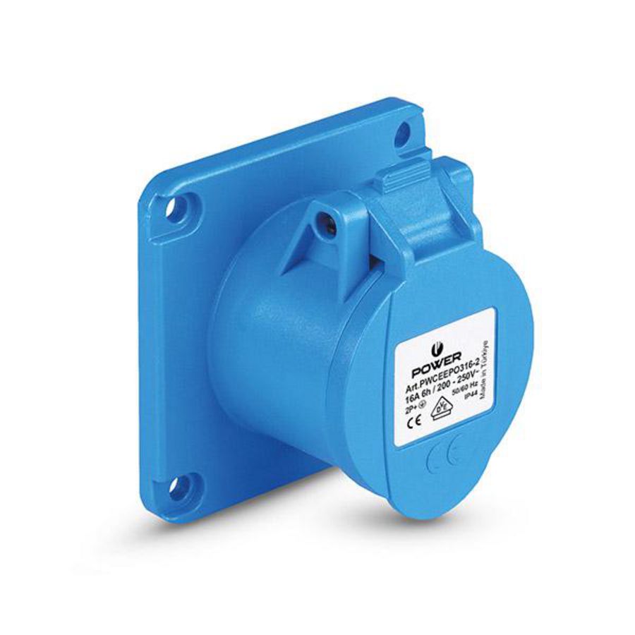 Contactdoos CEE inbouw recht 3P 16A IP44