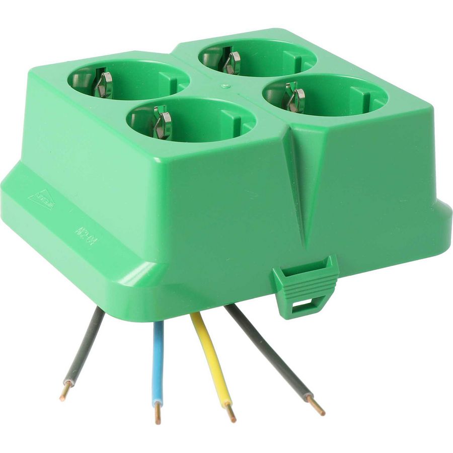 Deksel viervoudige contactdoos AK2-C4 groen VVE=10