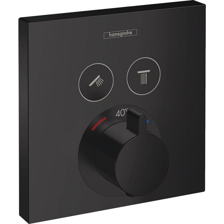 Afbouwdeel Shower Select thermostaat afbouwdeel mat zwart met 2xfunctie