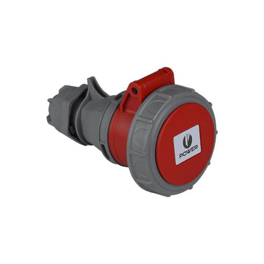 Contrastekker 5-polig 16A IP67 rood