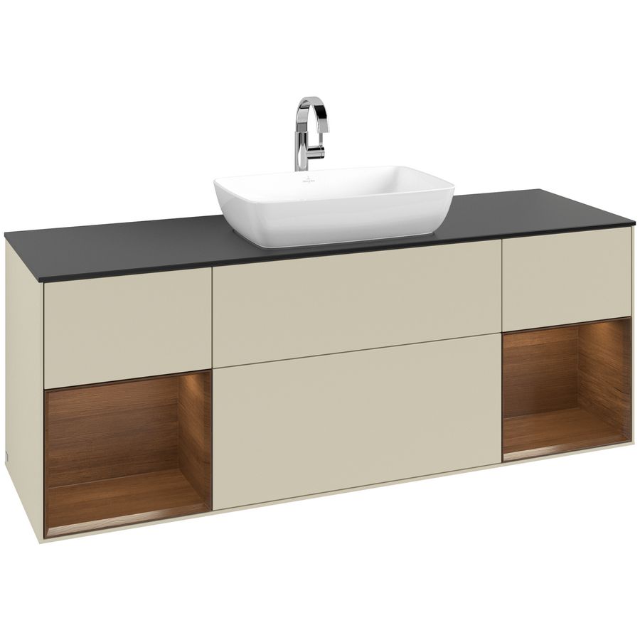 Wastafelonderkast Finion 1600x603x501mm S.Grey Matt Lacquer G862GNHJ
