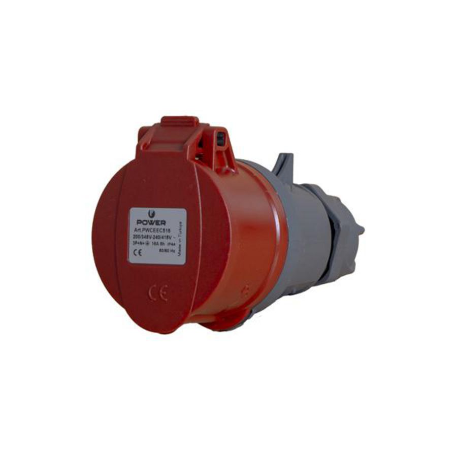 Contrastekker 5-polig 16A IP44 rood