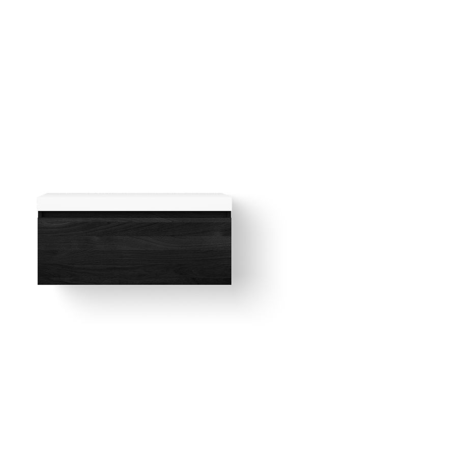 Wastafelonderkast Solid Base Drawer BoX 100cm Wooden Base Drawer 1x la black