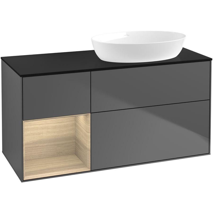 Wastafelonderkast Finion 1200x603x501mm Antr. Matt Lacquer FA42PCGK