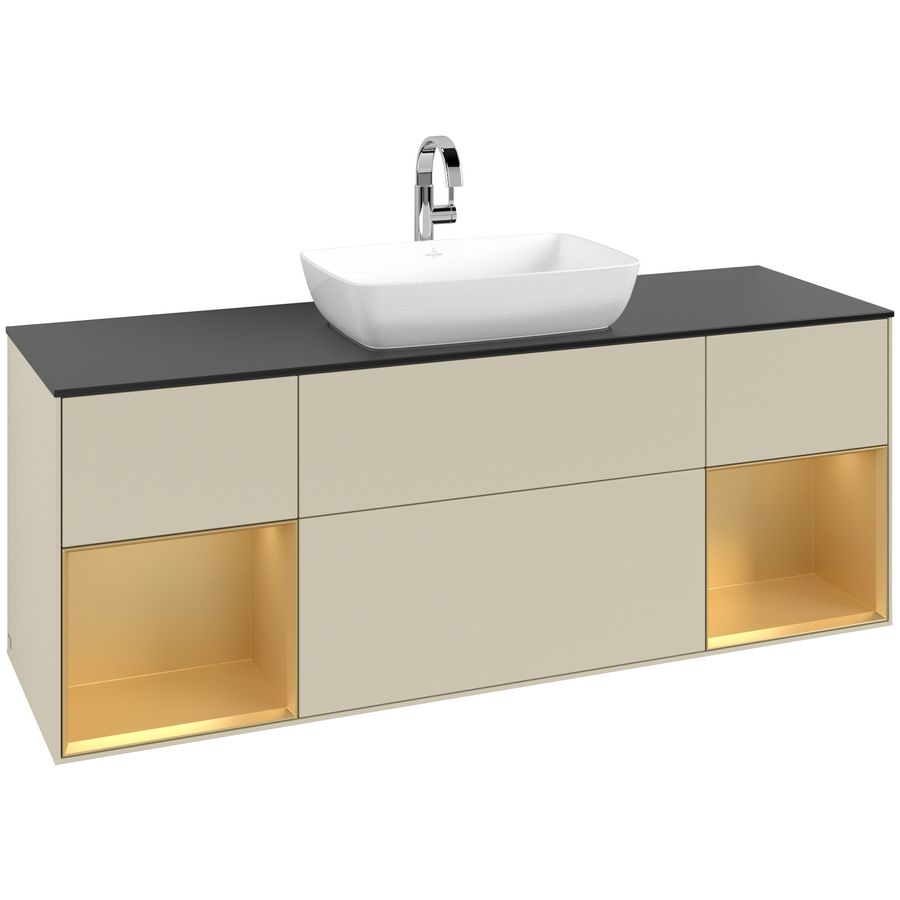 Wastafelonderkast Finion 1600x603x501mm S.Grey Matt Lacquer G862HFHJ