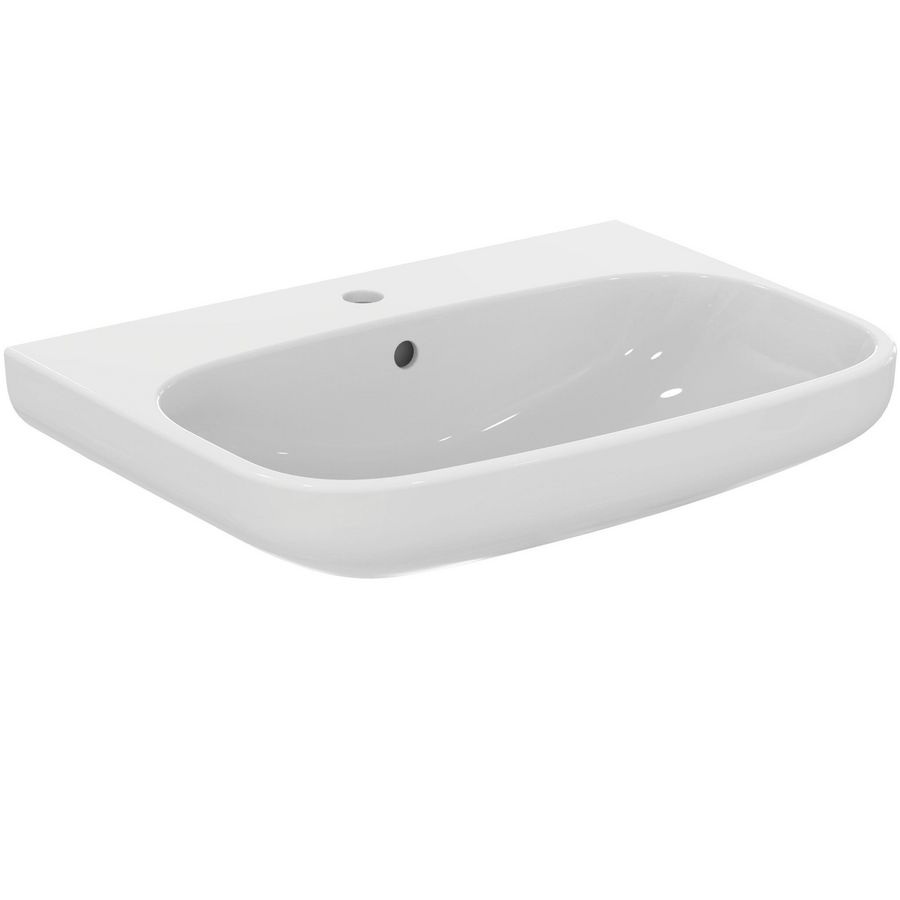 Wastafel I.LIFE-A 65x48cm met kraangat + overloop wit