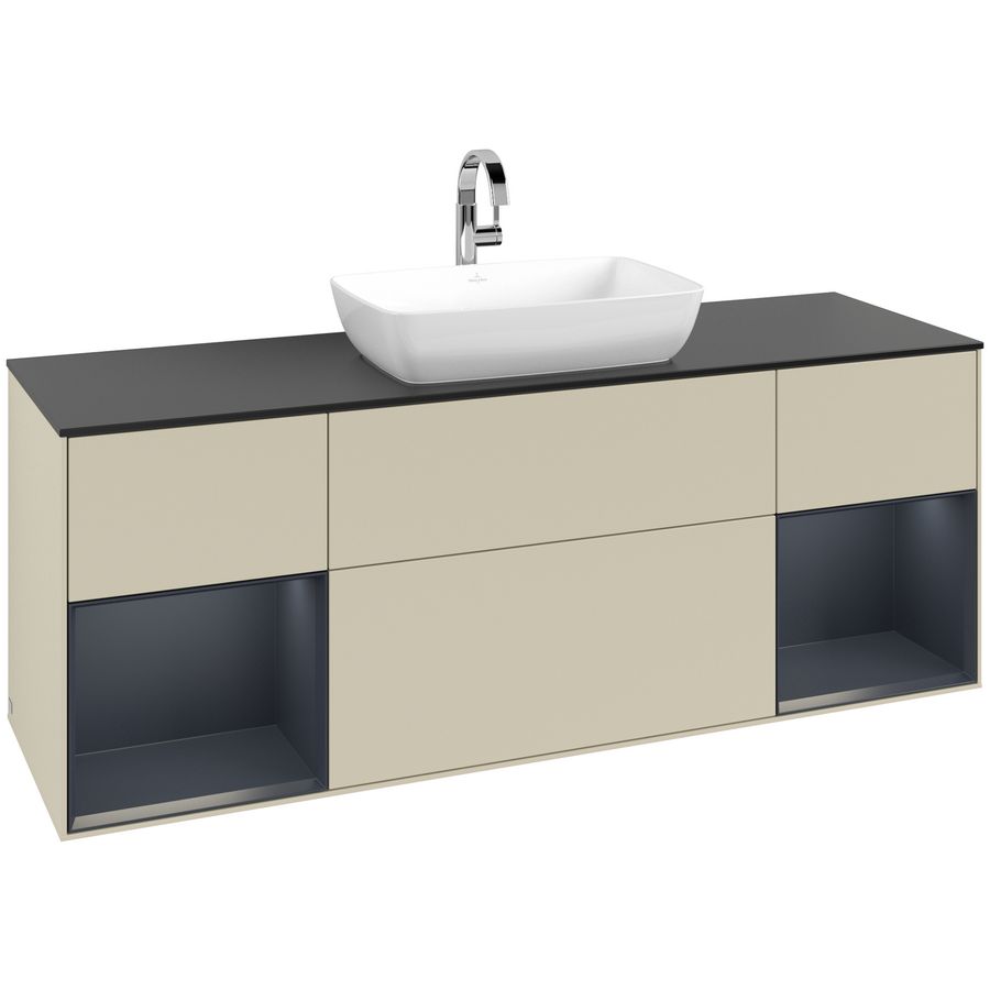 Wastafelonderkast Finion 1600x603x501mm S.Grey Matt Lacquer G862HGHJ