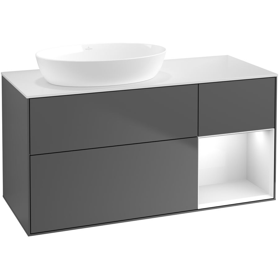 Wastafelonderkast Finion 1200x603x501mm Antr. Matt Lacquer FA51GFGK