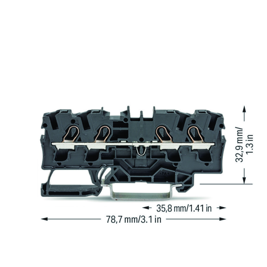 4-draads rijg 4mm² voor Ex e II-zwart VVE=50