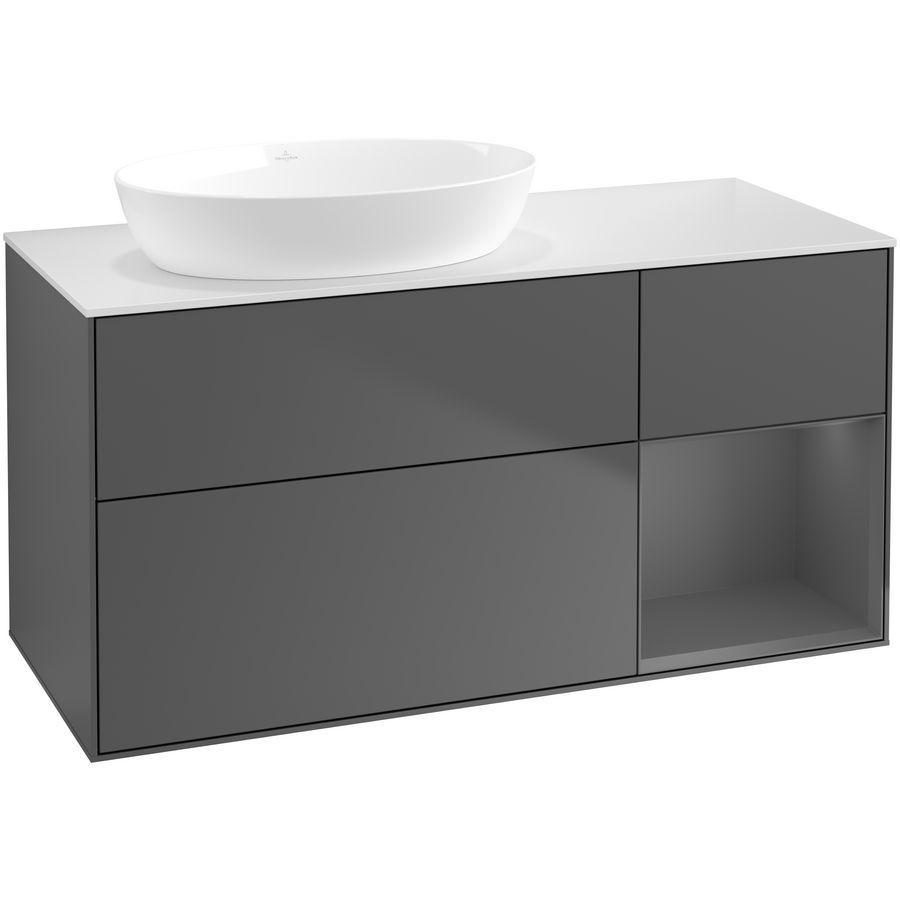 Wastafelonderkast Finion 1200x603x501mm Antr. Matt Lacquer FA51GKGK