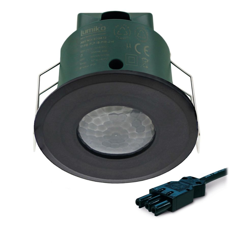 Aanwezigheiddetector plafond PIR 2000W 7M 40m² Zwart Wieland