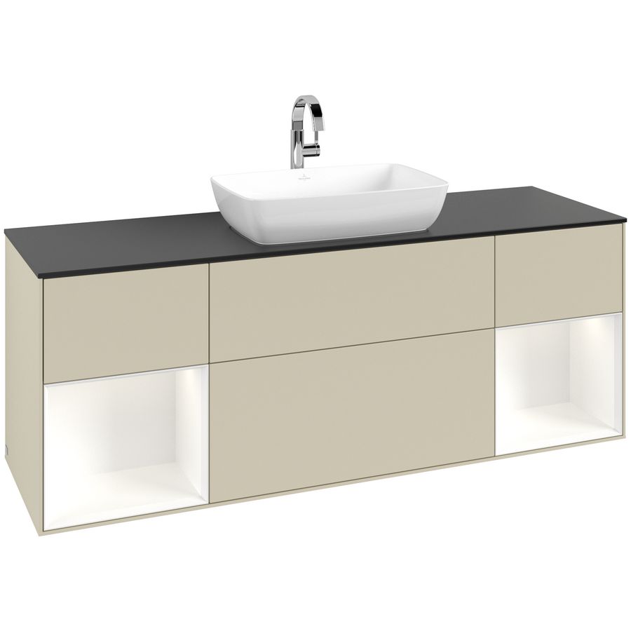 Wastafelonderkast Finion 1600x603x501mm S.Grey Matt Lacquer G862MTHJ