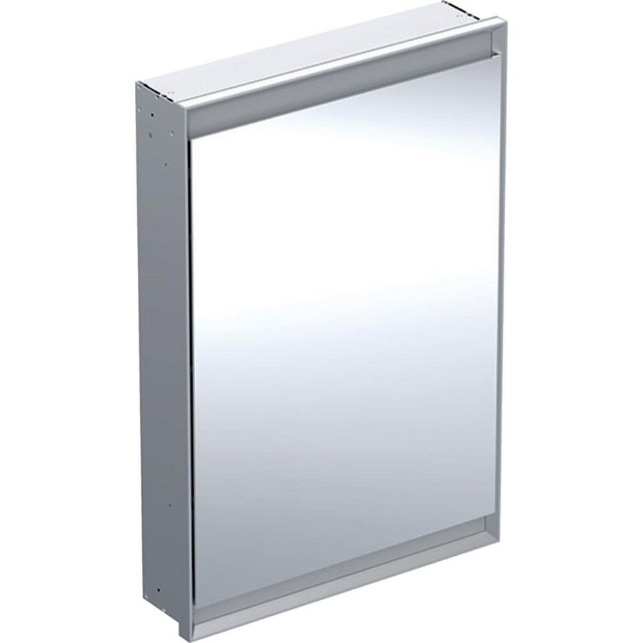 Inbouw spiegelkast 1 deur scharnieren rechts 60x90cm ComfortLight aluminium ONE excl. ruwbouwbox
