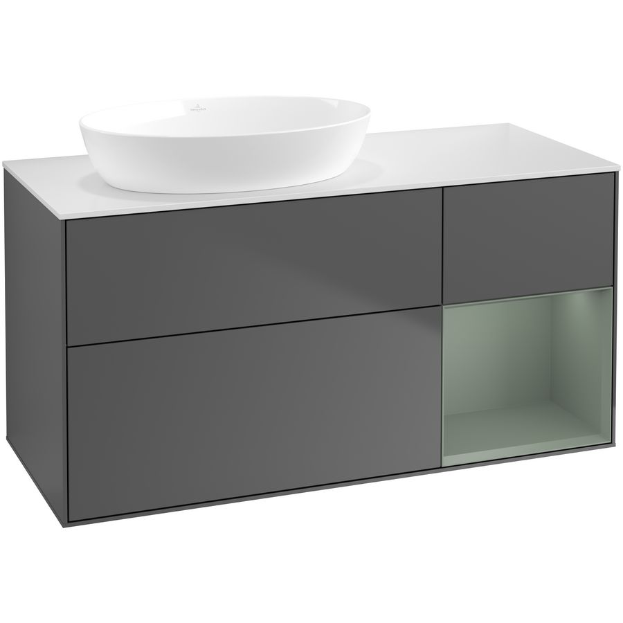 Wastafelonderkast Finion 1200x603x501mm Antr. Matt Lacquer FA51GMGK