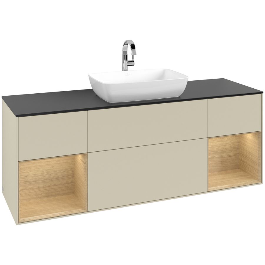 Wastafelonderkast Finion 1600x603x501mm S.Grey Matt Lacquer G862PCHJ