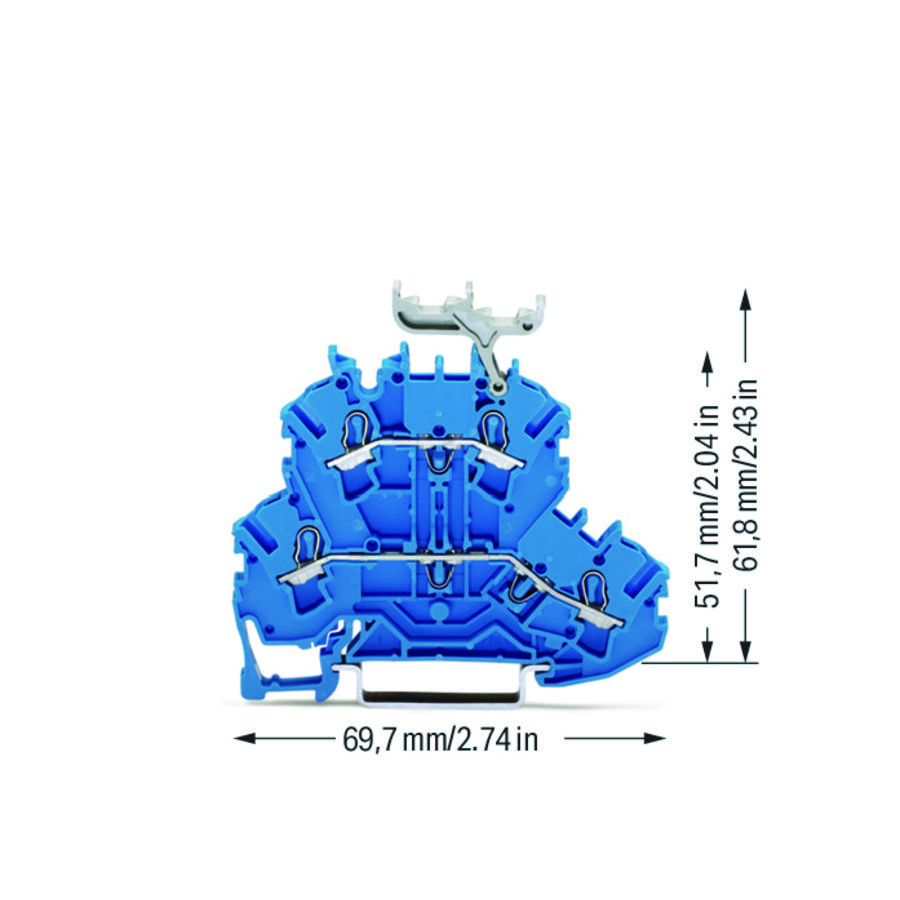 2-etageklem Rijg-/rijgklem N/N blauw 2002-2234 VVE=50