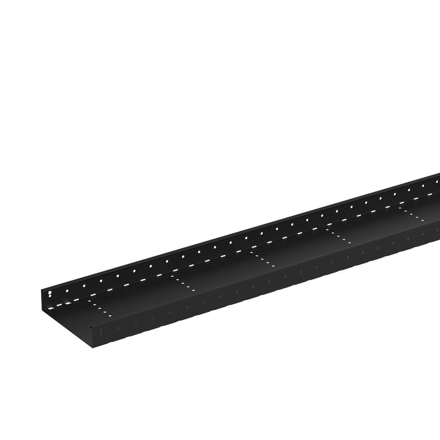 Lengte a 3m. Kabelgoot zijperforatie 250mm D1mm zwart KG281