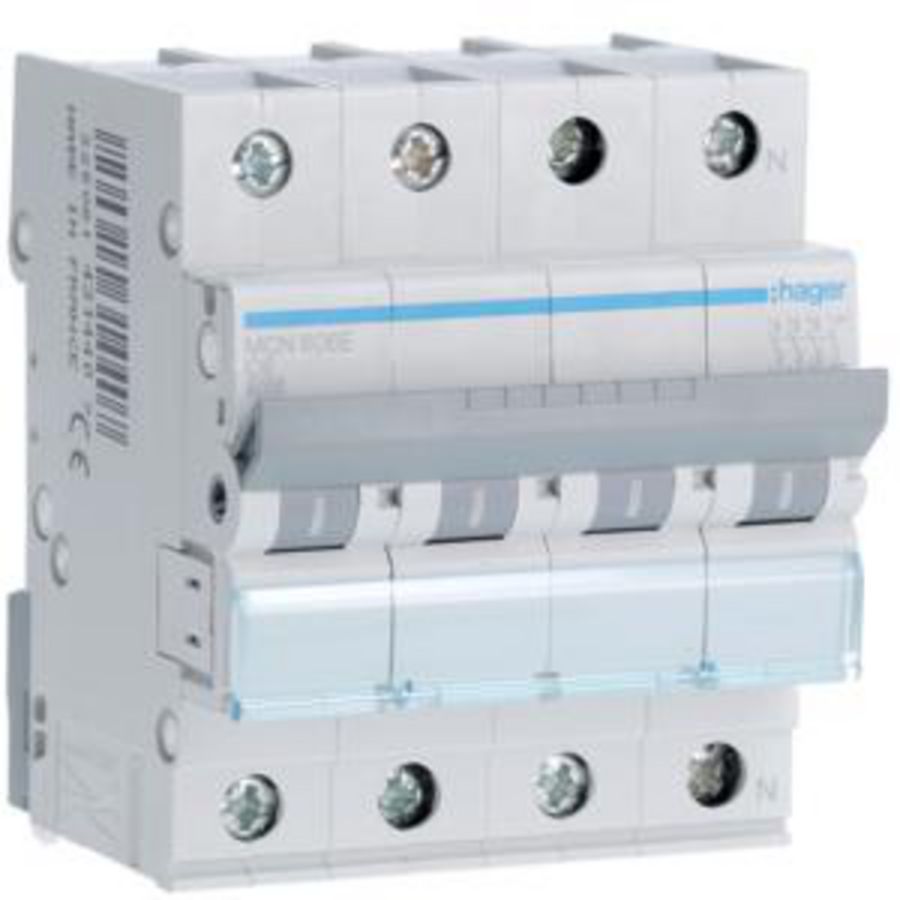 Installatieautomaat 3-polig + Nul 6A C-karakteristiek 6kA
