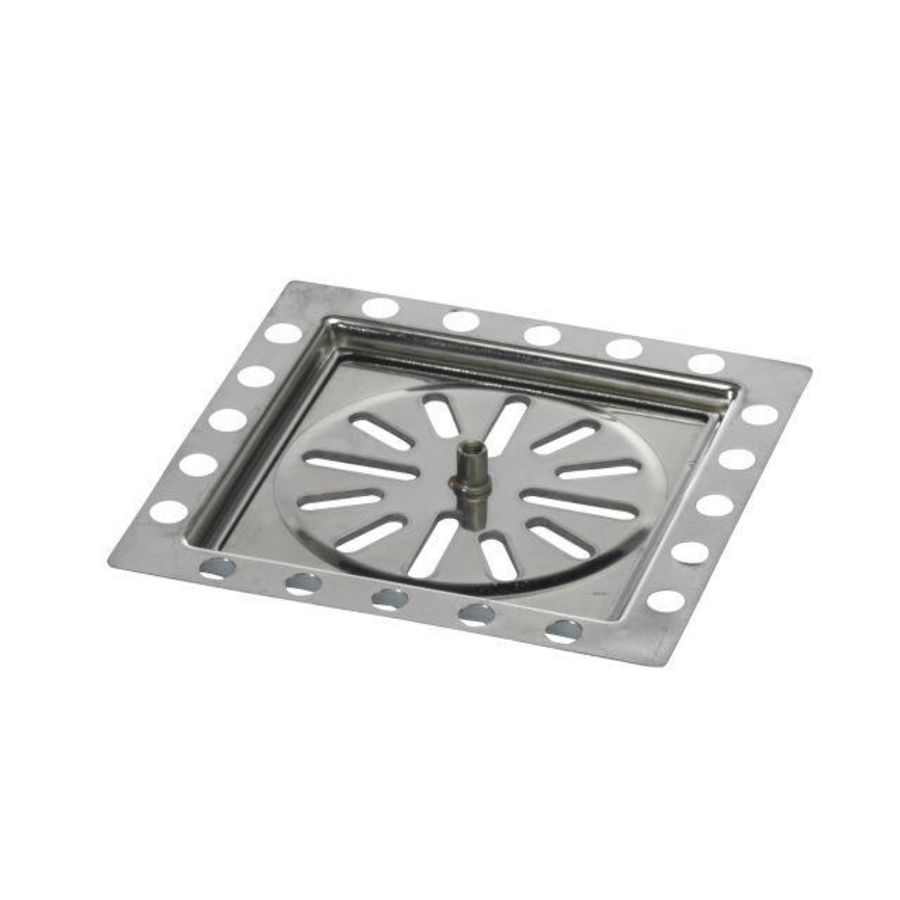 Renovatieput 100x100mm RVS inbouwdiepte 8mm draadbus M5 excl. reukafsluiter